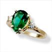 14K Gold Ring with Mt St. Helens Pear Stone and cz accents