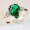 10x7 Pear Ring Mt St Helens Emerald Obsidianite - Click to enlarge