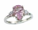 Mt St Helens Rose - 10x7 Pear Ring with c/z accents