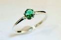 5mm Solitaire Silver Ring Mt St Helens Emerald Obsidianite