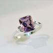 Rectangular Twilite Mt St Helens stone with cz accents