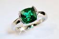 Rectangular stone with side bar setting - Mt St Helens Emerald Stone